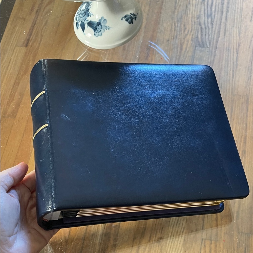 Leather Photo Album w/Gold Piping